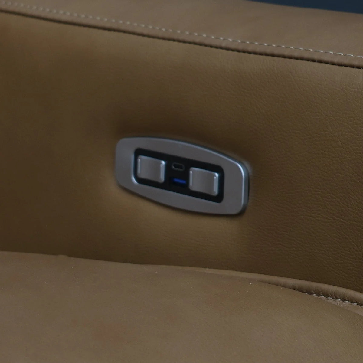 Bathurst Electric Reclining Sofa Tan Leather