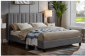T2190G Grey Velvet Panel Tufted Platform Bed