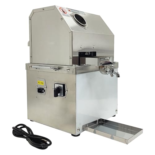 110V 800W Electric Sugar Cane Juicer Machine with 3-Roller Stainless Steel Press