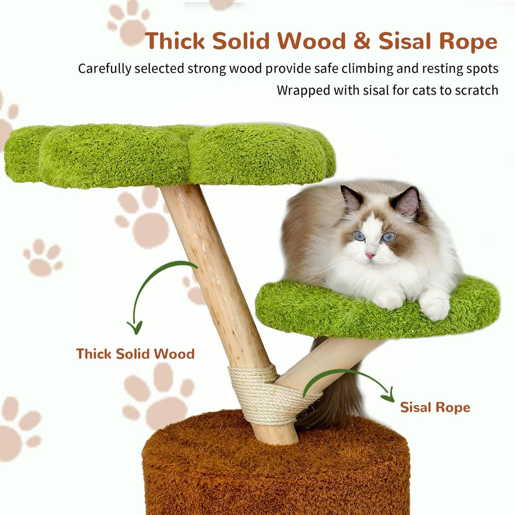Wisfor Modern Cat Tree Tower: 58Inch Tall Cats Tree for Large Cats with Multi Condos - Indoor Wooden Kitty Tree House Sturdy with Scratching Post
