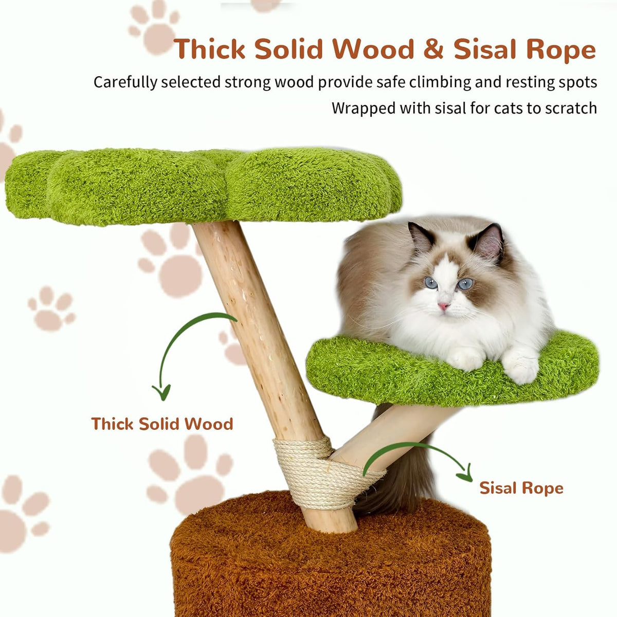 Wisfor Modern Cat Tree Tower: 58Inch Tall Cats Tree for Large Cats with Multi Condos - Indoor Wooden Kitty Tree House Sturdy with Scratching Post
