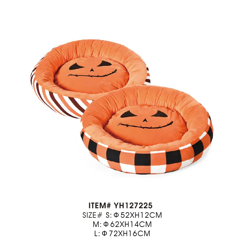Pets Halloween Bed Soft Round Donut Pet Bed