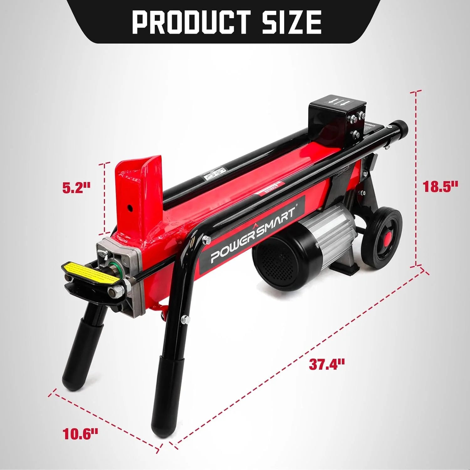 7-Ton Electric Log Splitter, 15 Amp, Horizontal Full-Beam Design with Steel Wedge