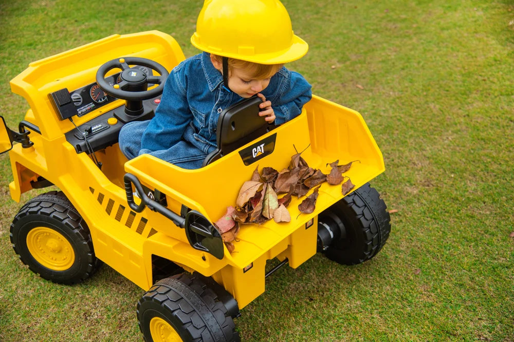 2026 CAT Dump Truck 12V Kids Ride On with Remote Control, Working Shovel & Realistic Construction Sounds With RC