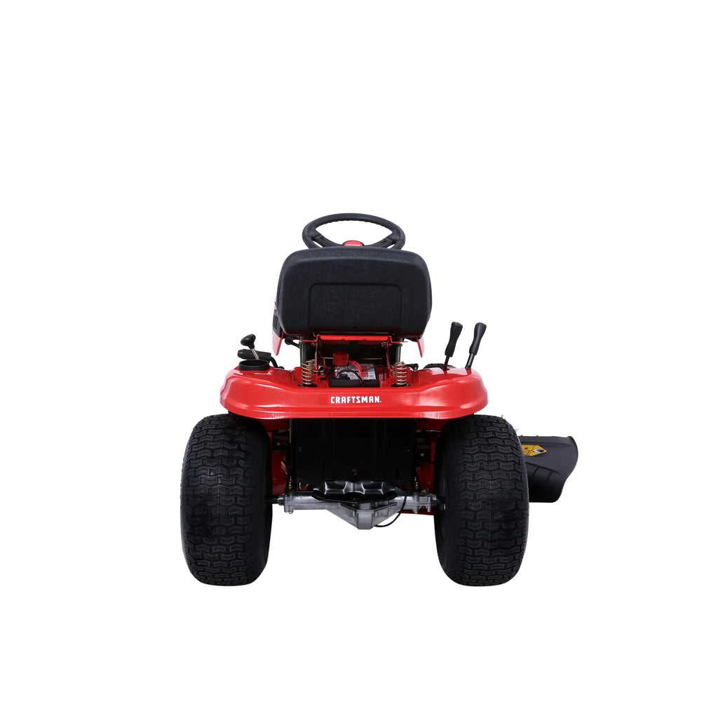 42-Inch Riding Lawn Mower, 17.5 HP Gas Engine, 7-Speed Transmission, Wide Cutting Deck for Residential Lawn Maintenance