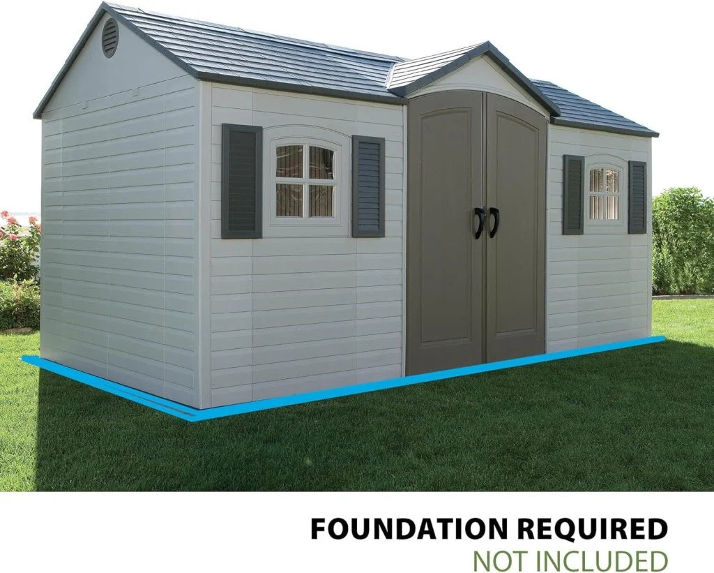 8 x 15-Foot Outdoor Storage Shed, Desert Sand