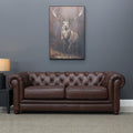 Chesterfield 3 Seater Sofa Antique Brown Leather
