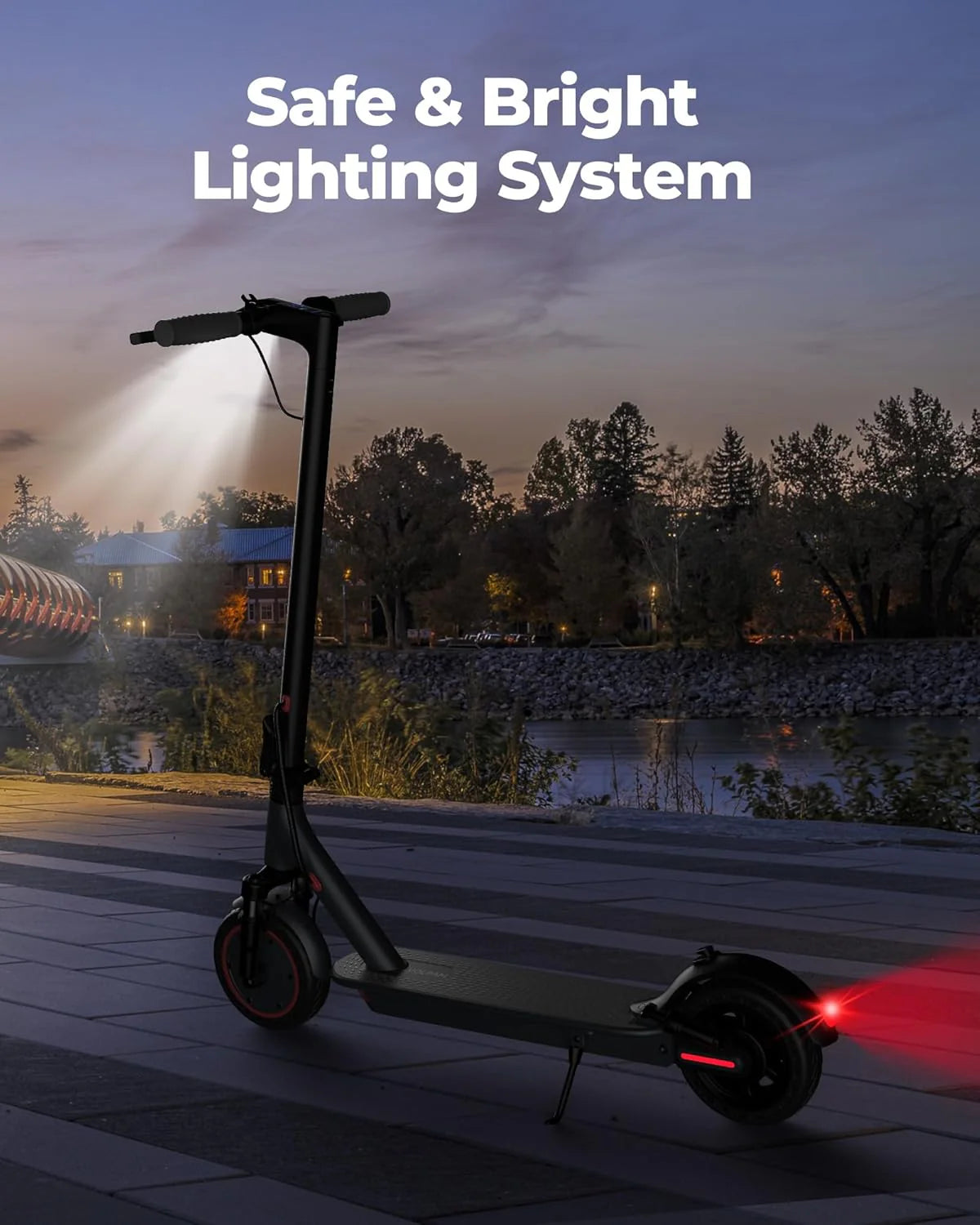 Electric Scooter with 350W/500W Motor, 8.5"/10" Solid Tires, 19/22 MPH, Up to 28-Mile Range