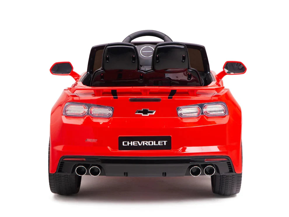 12V Chevrolet Camaro 2SS Kids Ride On One Seater Electric Car with Leather Seat, Rubber Tires and RC