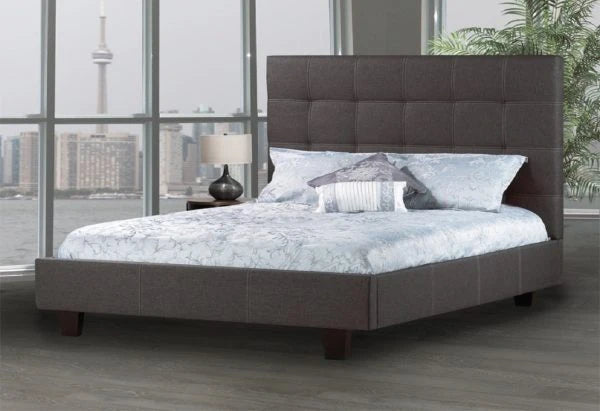 R160 Square Panel Upholstered Platform Bed