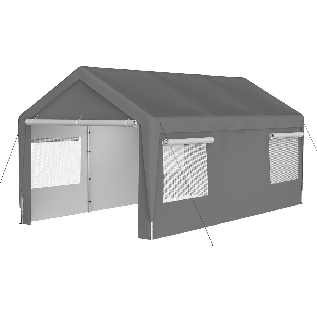 Seizeen 122.40 x 233.40 x 109.00 inches Gray Carport