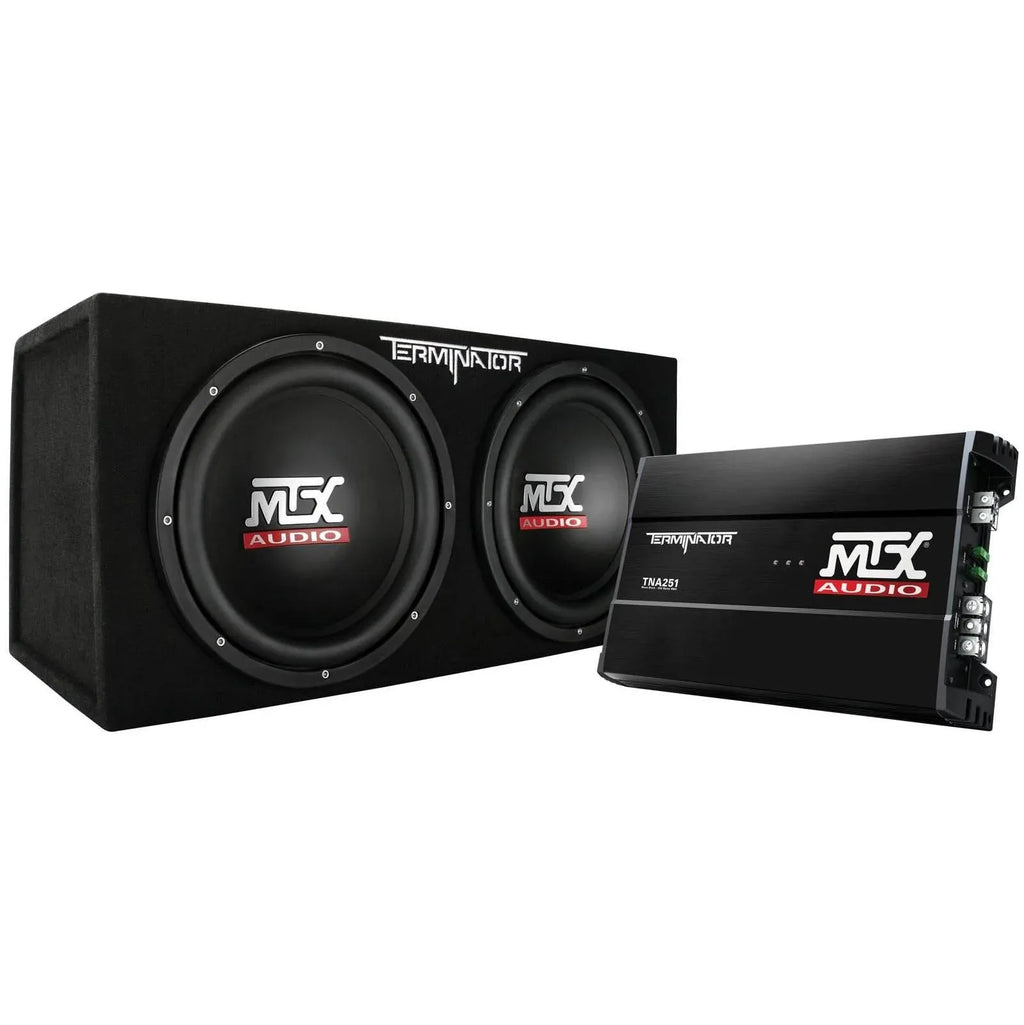 Dual 12-Inch Loaded Car Subwoofer System with Subwoofer Box, Amplifier and Wiring Kit