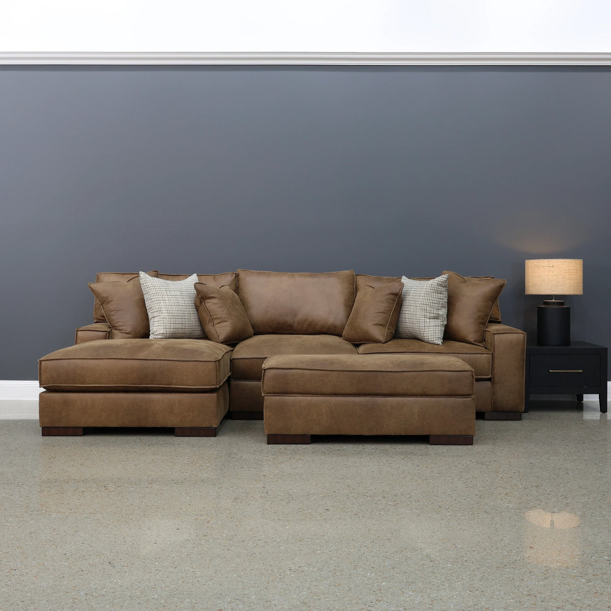 Gembrook LHF Sofa Chaise Tan Leather Air