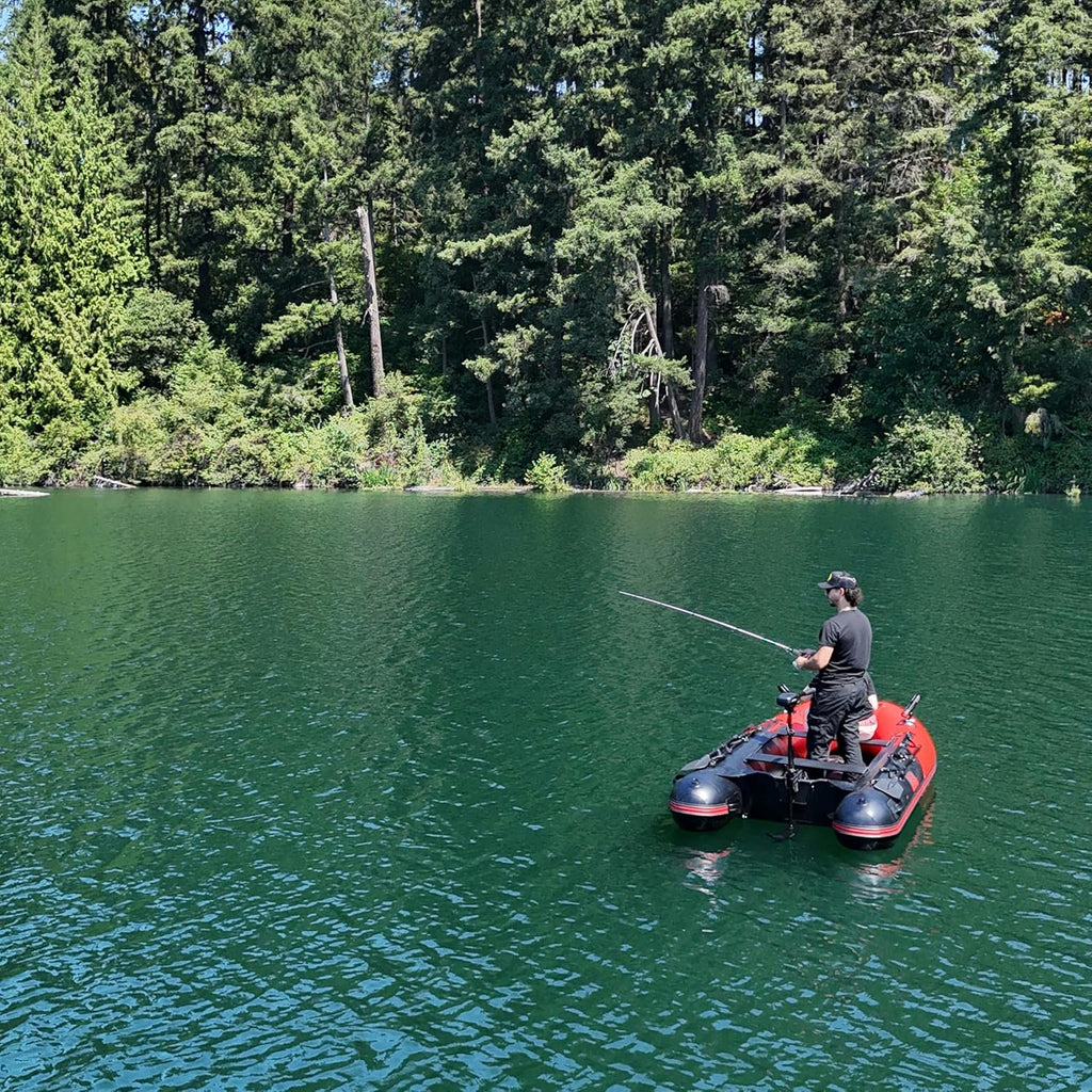 Multi-Person Inflatable Fishing Boat with Aluminum Floor, Oars and Rod Holders