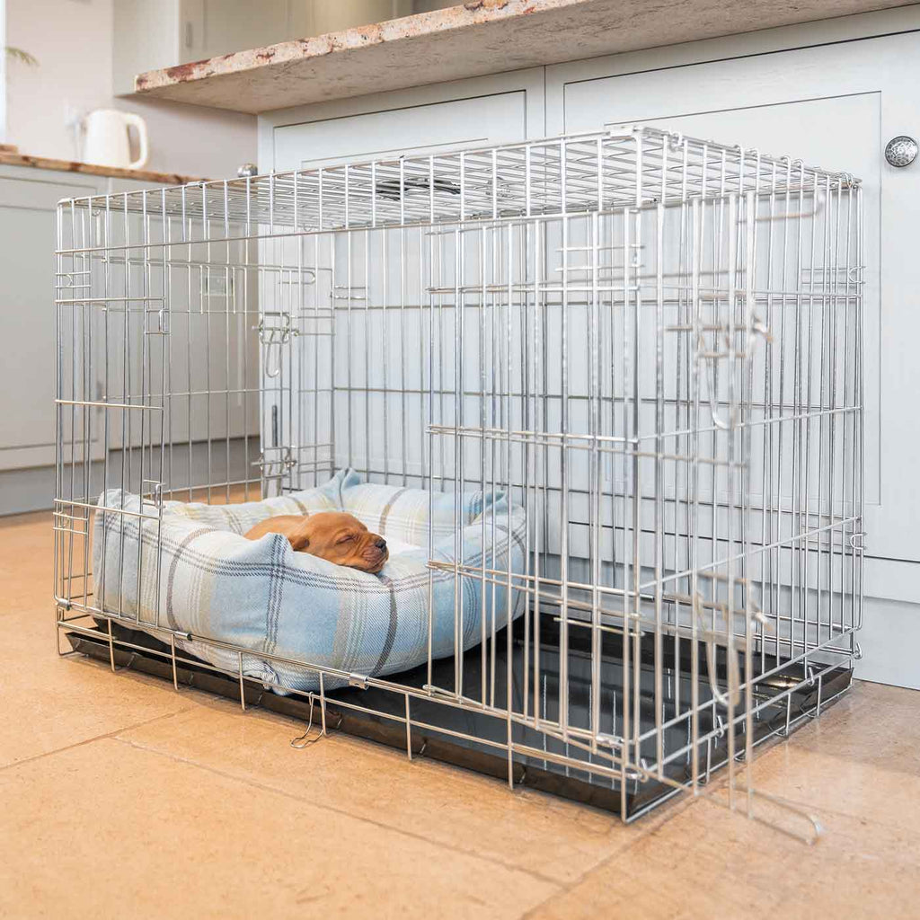 Cozy & Calming Puppy Cage Bed in Balmoral Tweed
