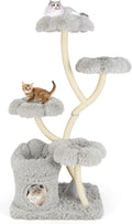 Tangkula Cat Tree Tower, 65 Inch Tall Cat Tower with Sisal Scratching Posts, Flower-Shaped Platforms, Padded Cat Condo, Modern Cat Tree for Indoor Cats Large Adult (Colorful)