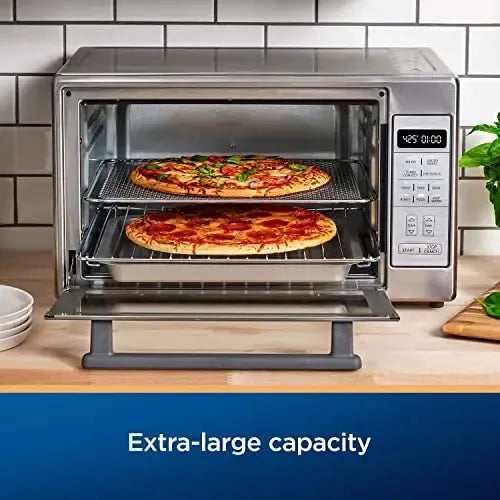 Extra-Large 10-in-1 Air Fryer Oven, Fits 2 Large Pizzas, Stainless Steel