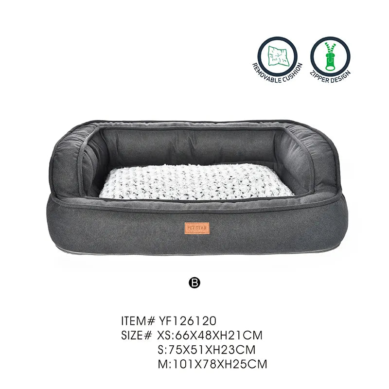 Super Soft Dog Bed Bolster Sofa Bed For Pets