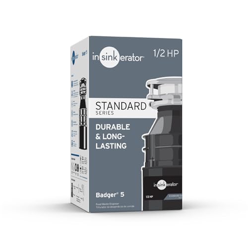 1/2 HP Continuous Feed Garbage Disposal with Compact Design and Quick-Lock Installation
