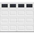 Insulated Garage Door, 9 ft x 7 ft, R-Value 6.5, White with Plain Window