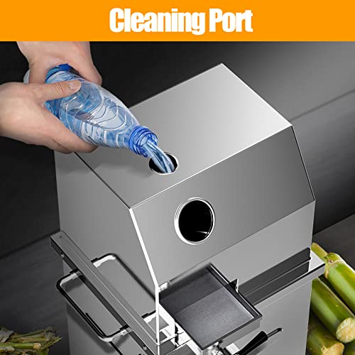 110V 800W Electric Sugar Cane Juicer Machine with 3-Roller Stainless Steel Press