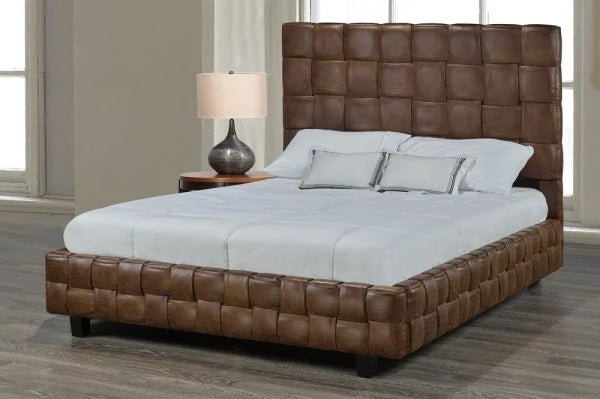 R186 Woven Upholstered Platform Bed Made in Canada