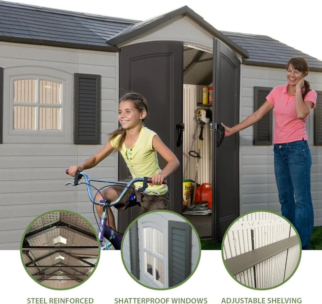 8 x 15-Foot Outdoor Storage Shed, Desert Sand
