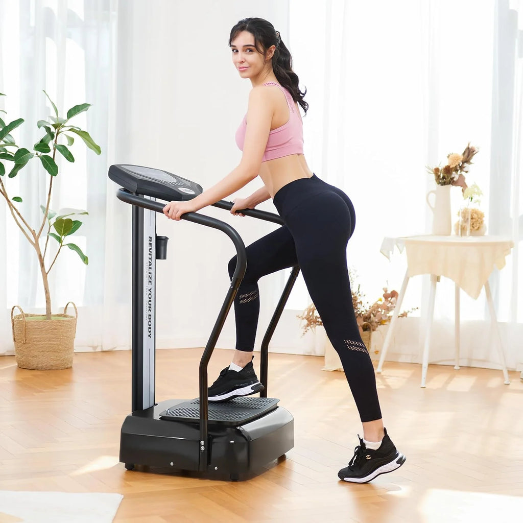 500W Whole Body Vibration Plate, Vibration Exercise Machine with 99 Levels, 3 Preset Modes and 2 Resistance Bands, Fitness Vibration Platform for Home Gym, 330 lb Capacity