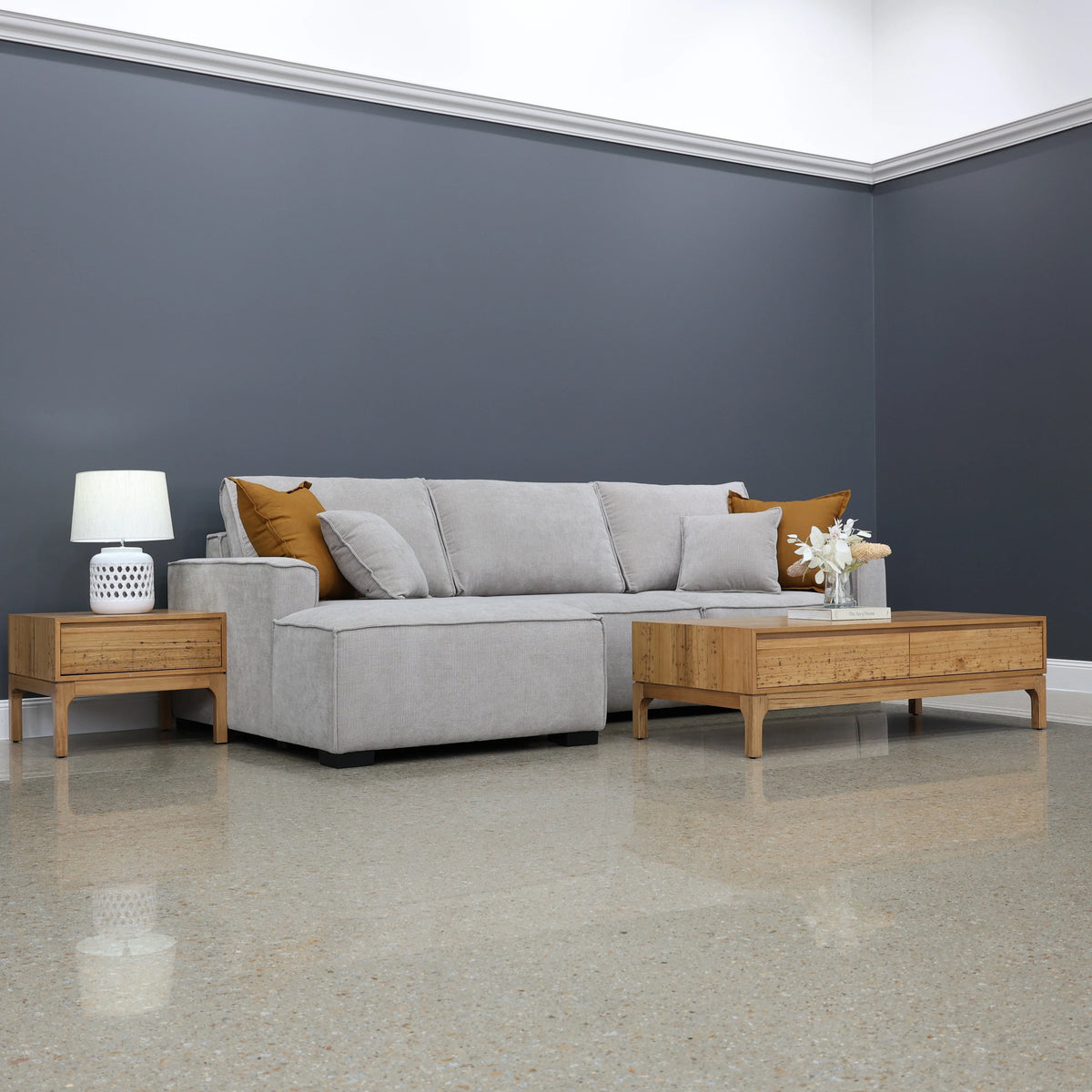 Noosa Sofa Bed w/ Chaise Natural