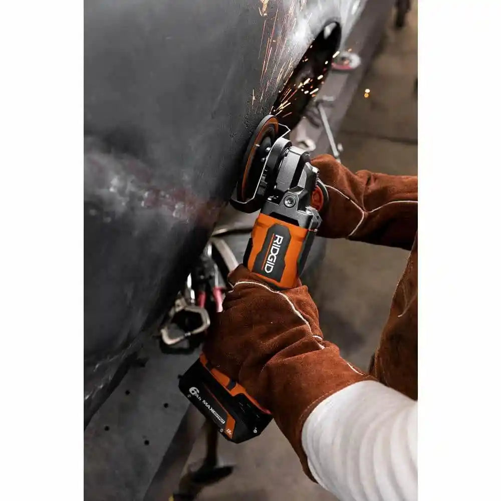 18V Brushless Cordless 4-1/2-Inch Paddle Switch Angle Grinder Kit with Two 4.0Ah Batteries, Charger and Bag