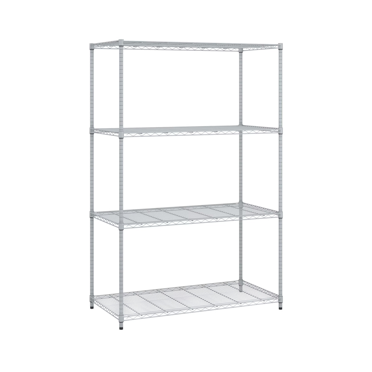 OFM Adjustable 24"W x 48"D x 72"H 4-Shelf Freestanding Shelves, Silver