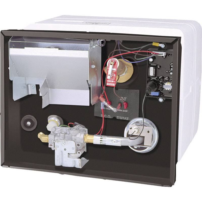6-Gallon Gas RV Water Heater with U-Tube Design, Polar White