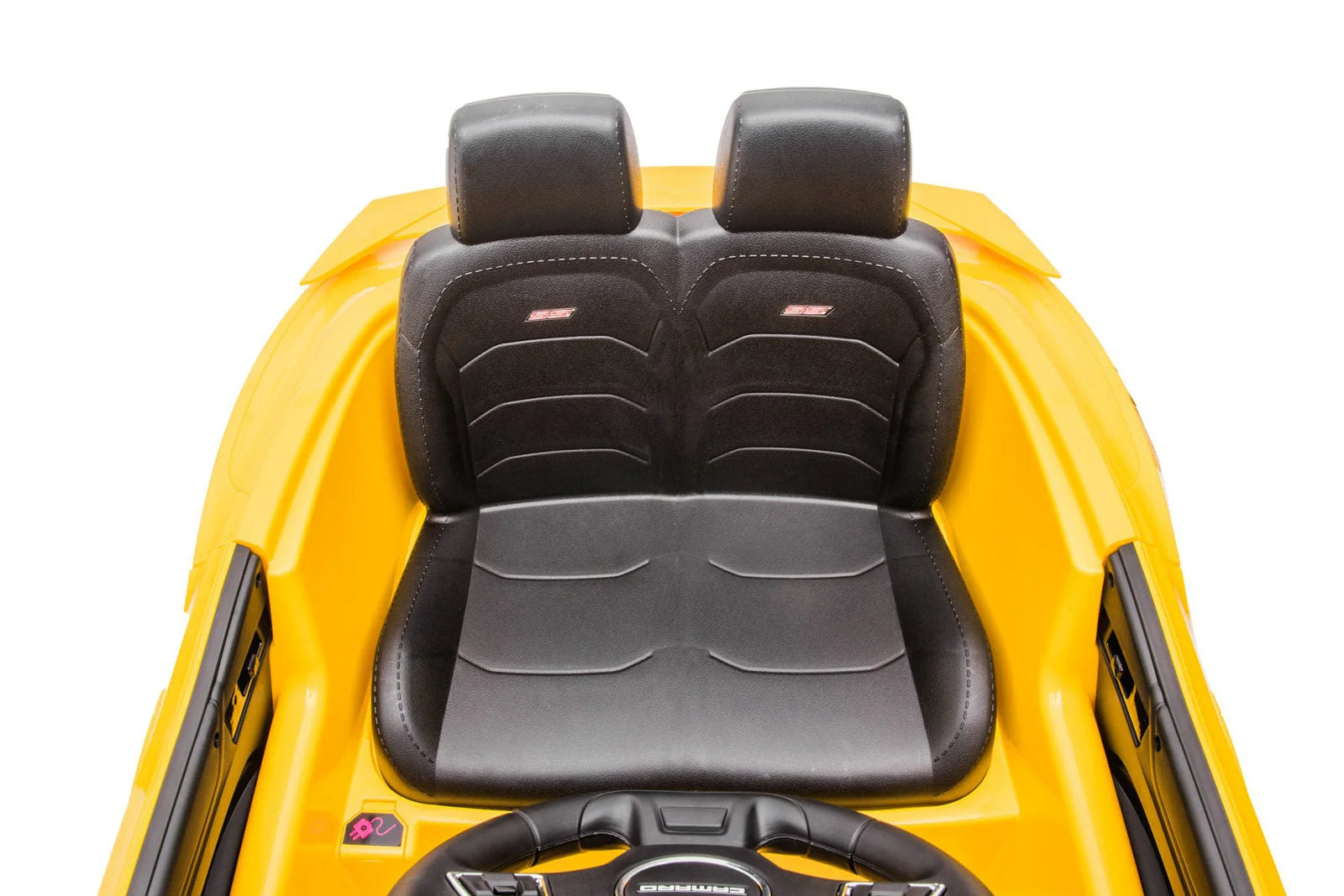 12V Chevrolet Camaro 2SS Kids Ride On One Seater Electric Car with Leather Seat, Rubber Tires and RC