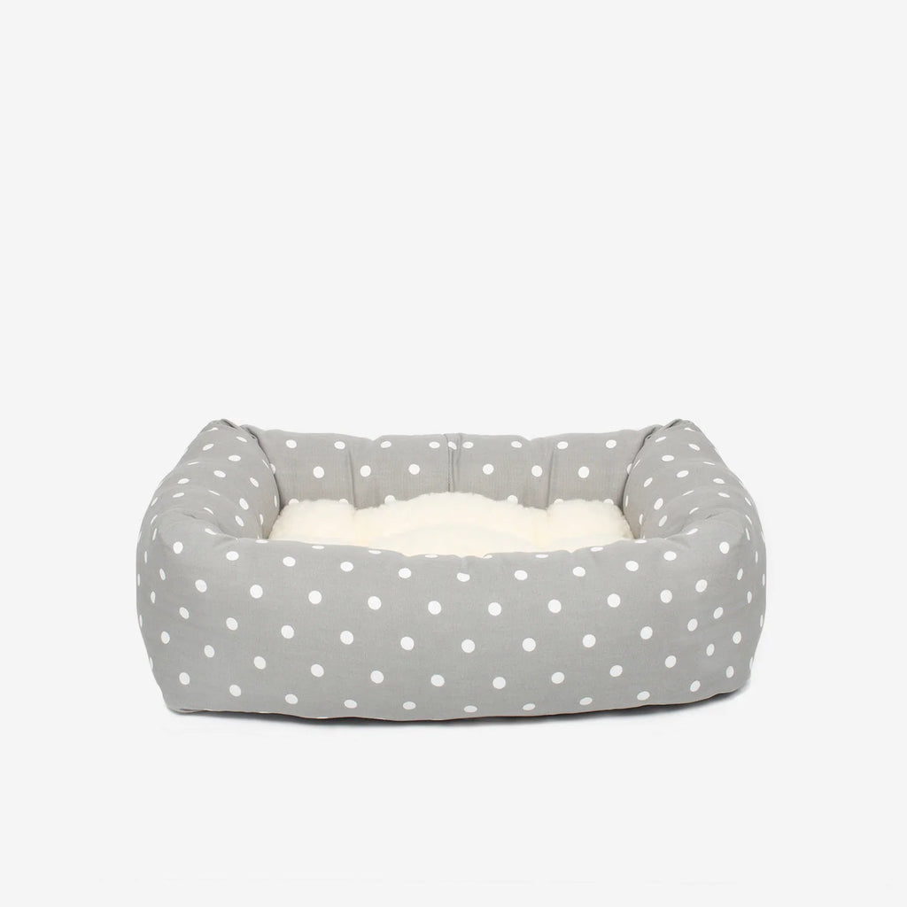 Cozy & Calming Puppy Cage Bed in Spots & Stripes