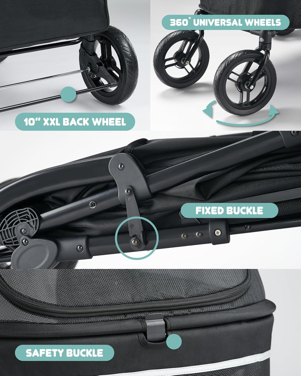 Pet Stroller for Large Dogs up to 110lbs, Large Pet Stroller