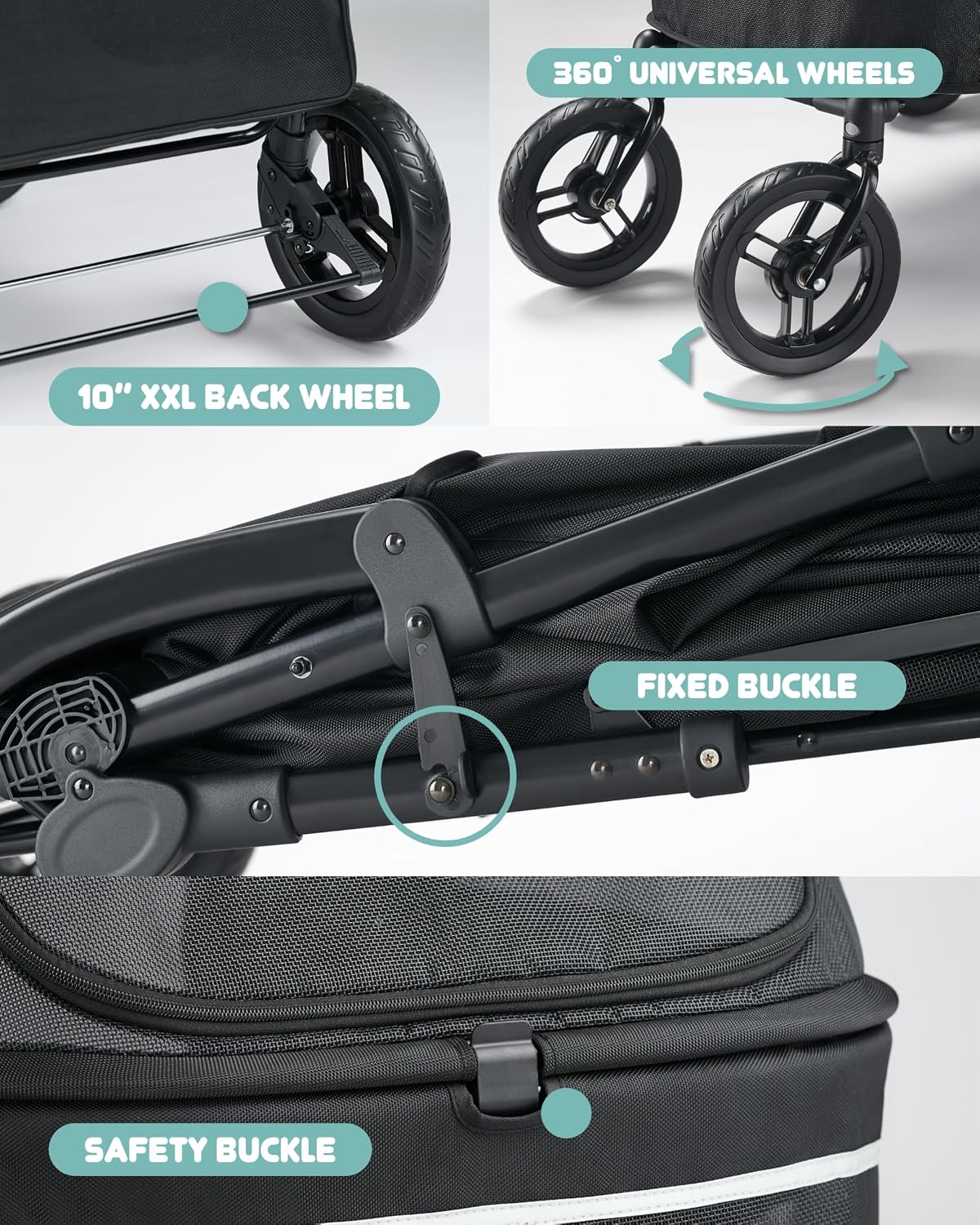 Pet Stroller for Large Dogs up to 110lbs, Large Pet Stroller