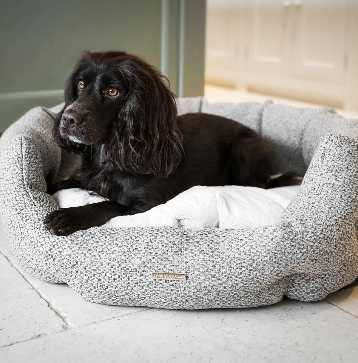 Oval Bed in Pebble