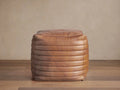 Channel Leather Pouf