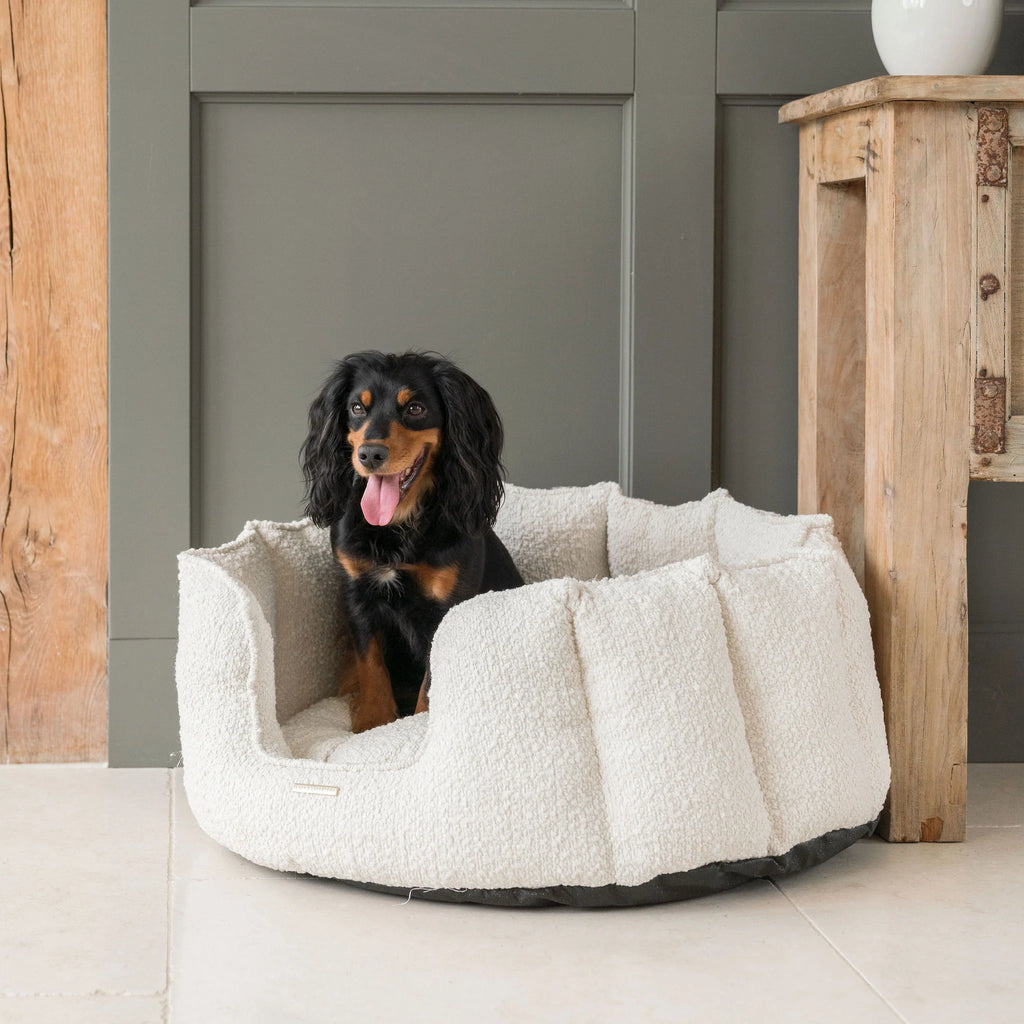 High Wall Bed For Dogs in Bouclé