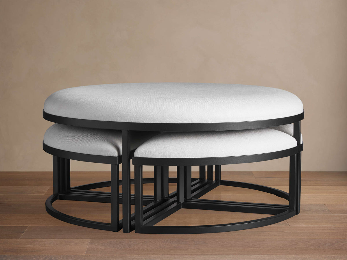 Upholstered Round Nesting Ottoman