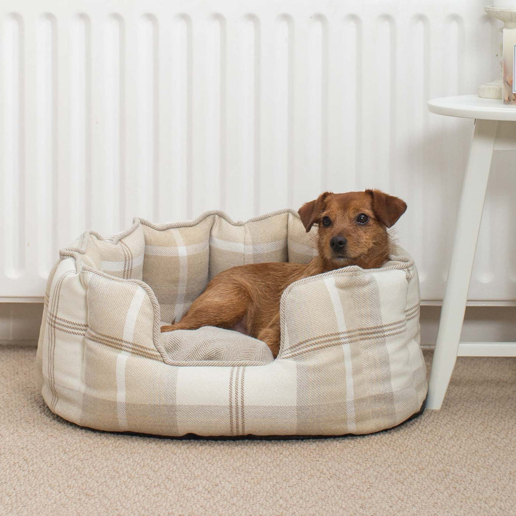 High Wall Bed For Dogs in Balmoral Tweed