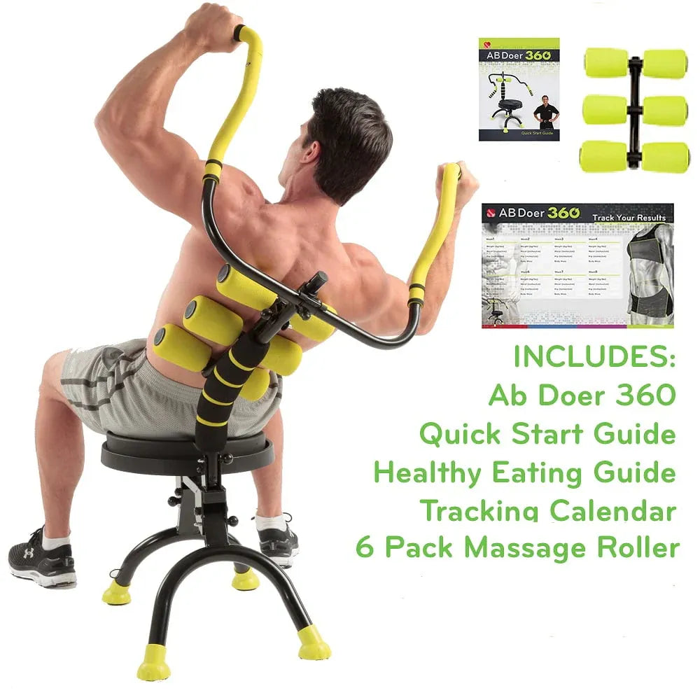 360 Fitness System with Back Roller for Abdominal and Total Body Workouts