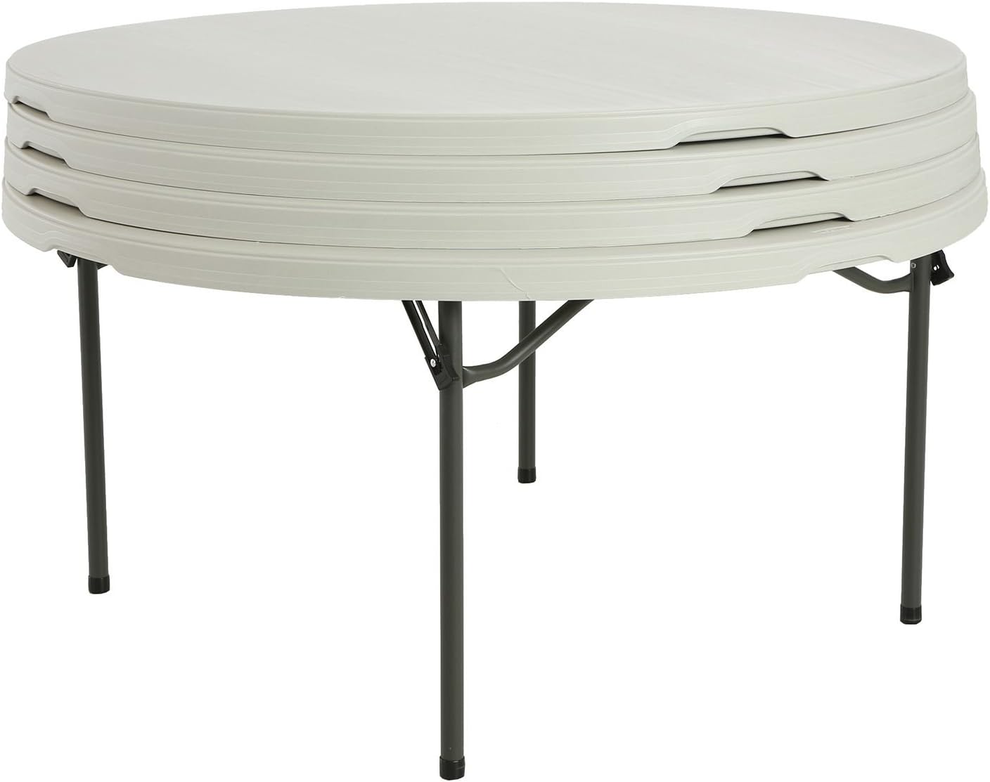 5-Ft Round Folding Table, 4-Pack, Commercial Grade, White