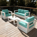 5 Piece Oversized Aluminum Outdoor Furniture Set with Coffee Table