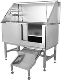 50-Inch Stainless Steel Dog Wash Bathtub with Ramp, Faucet, Sprayer, Drain Kit and Right Door