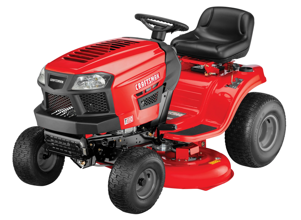 42-Inch Riding Lawn Mower, 17.5 HP Gas Engine, 7-Speed Transmission, Wide Cutting Deck for Residential Lawn Maintenance