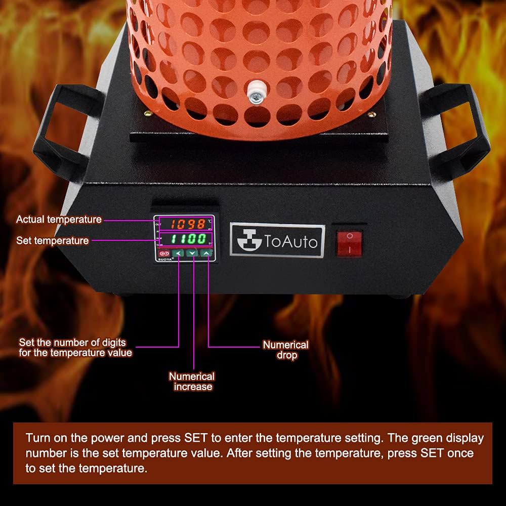 1400W Gold Melting Furnace, 1+3KG Capacity, Up to 2100°F