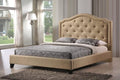 R192 Scalloped Button Tufted Upholstered Platform Bed Made in Canada