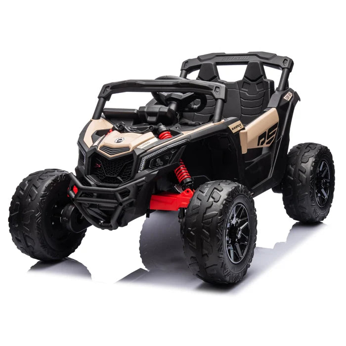 Licensed 24V Can Am Maverick Kids Ride On One Seater UTV, Rubber Tires, Leather Seat with RC