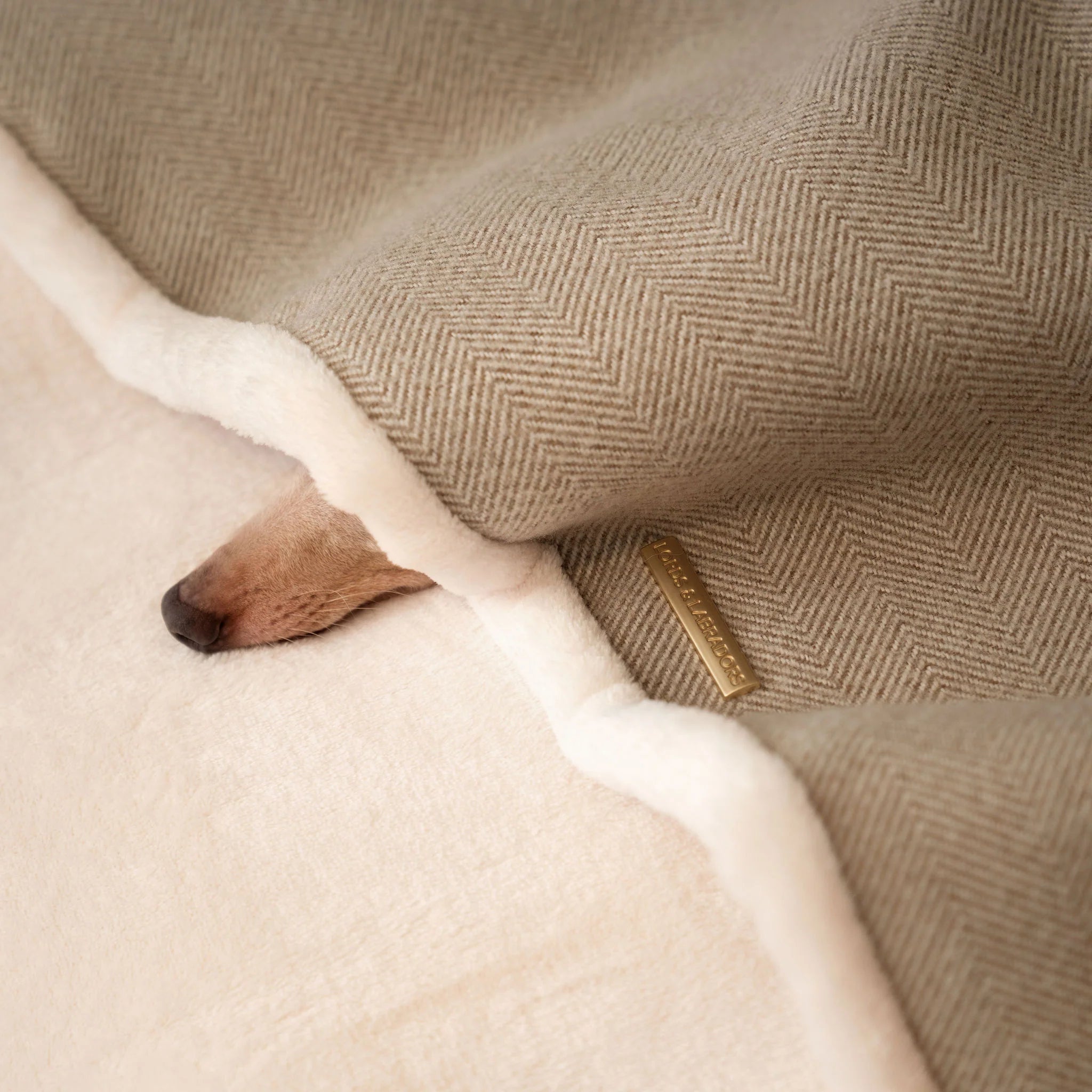 Bed in Natural Herringbone